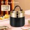 Only&Home OH-BWH01 食品级优质304不锈钢 双层保温焖烧餐盒 黑色 （单位：个）