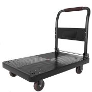 宽迈 小推车平板车便携手推车加厚折叠小拖车KM-4064  60*90cm刹车款（1辆装）