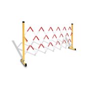 宽迈 伸缩围栏可移动式隔离护栏玻璃钢（管式）红白色1.2米高*可伸2.5米