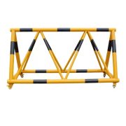 宽迈 移动拒马路障护栏 1×2m 黑黄相间 重5kg 锌钢材质 1个