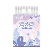 洁柔牌纸面巾(C&S软抽)100抽3层(3包装)（箱规1*3=3包/提 3*16提=48包/箱）