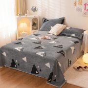 自然巢 毛毯午睡毯加厚冬天毛毯单人双人毯 灰色午睡毯 200*230cm