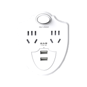 锐尔斯 RH-9122U 银盾一转二总控开关（带2个USB口5V 2.4A充电） 瓷白色（计价单位：个）