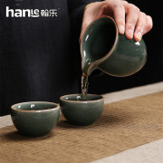 翰乐茶具哥窑密色冰裂透亮冰裂私藏系列高端礼盒套装HL-GYMS哥窑密色10件套