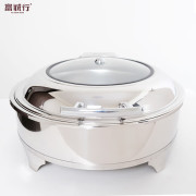 富诚行 A4商用自助餐炉布菲炉保温炉早餐炉 玻璃可视可调温 6L 陶瓷双格电加热 矮脚