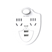 锐尔斯 RH-9122U 银盾一转二总控开关（带2个USB口5V 2.4A充电） 瓷白色（计价单位：个）