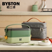 栢士德BYSTON 不锈钢两层餐盒 BST-1037 外层食品级PP材质，内层304不锈钢两层餐盒+保温袋 （单位：套）