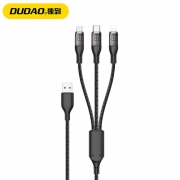 独到（DUDAO） L22X 三合一透明数据线120W一托三1.2米编织手机数据线适用苹果安卓华为手机 黑色 1.2米