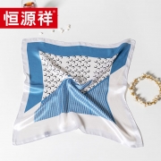 恒源祥HYXSJ1003真丝方巾蓝月亮53*53cm单位：条