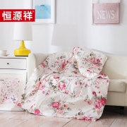恒源祥TDK1001-1牡丹花全棉靠垫被 45*45   110*140 单位：条