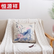 恒源祥TDK1003-2水出芙蓉锦缎靠枕被 40*40   105*145单位：条