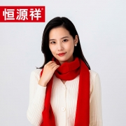 恒源祥SF80-17毛绒混纺围巾（大红）30*180单位：条