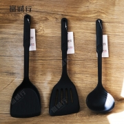 富诚行 黑色耐高温防烫不粘锅硅胶漏铲