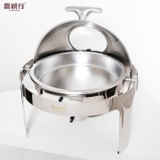 富诚行 A5商用自助餐炉布菲炉保温炉早餐炉 玻璃可视可调温 6L 不锈钢单格双加热 高脚