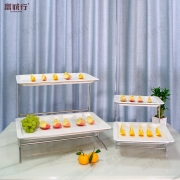 富诚行 自助餐食品展示架 陶瓷点心架 酒店点心水果糕点沙拉食物架 1/2 46.5*32.5*24.5cm