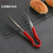 富诚行  红柄磨砂不锈钢包夹 食品夹子 14英寸